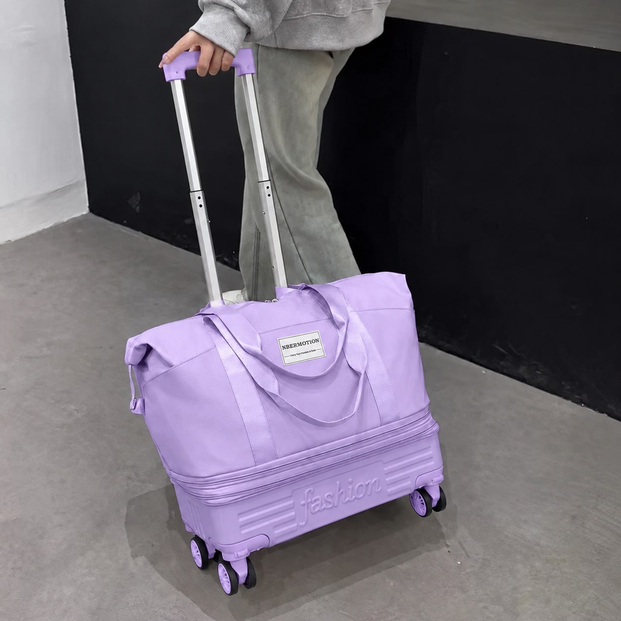 Foldable Rolling Luggage Bag - 확장 가능한 롤링 여행용 더플 백,