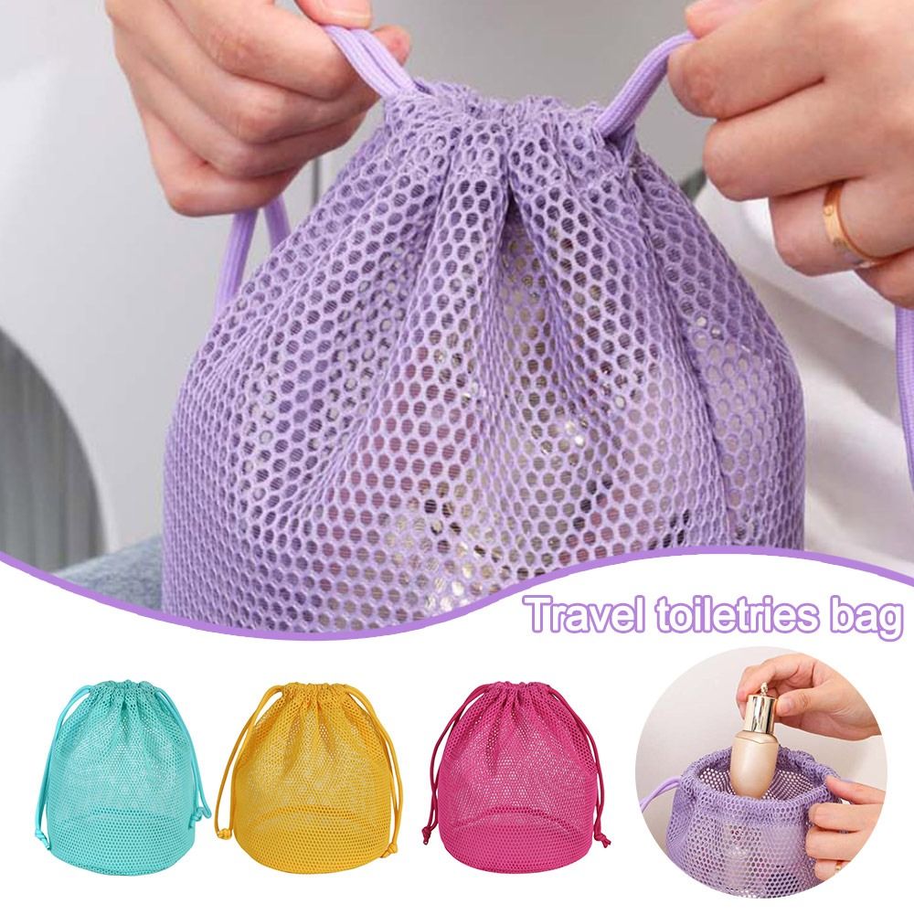 세련된 색상의 화장품 파우치, 드로스트링이 달린 메시  - Cosmetic Bags 리뷰 및 가격