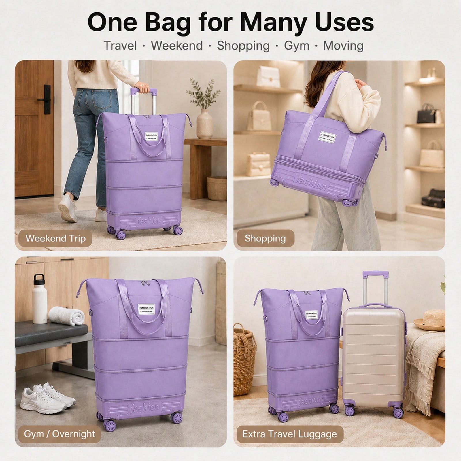 확장 가능한 롤링 여행용 더플 백, 분리 가능한 바퀴와 - Foldable Rolling Luggage Bag 리뷰 및 가격